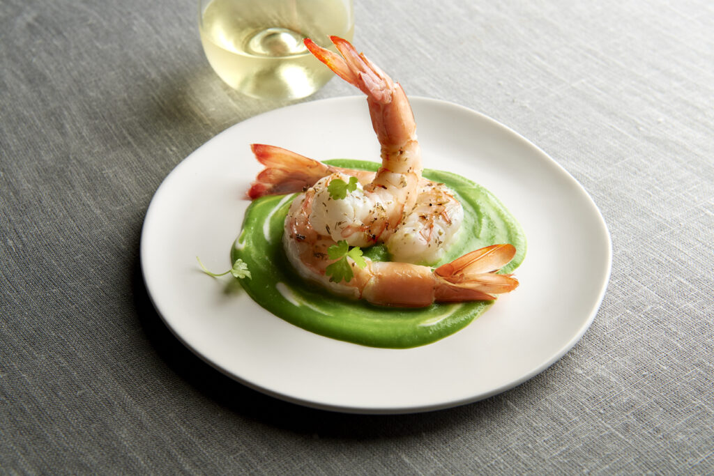 Wild Caught Texas Shrimp Sauté with Pea Purée image