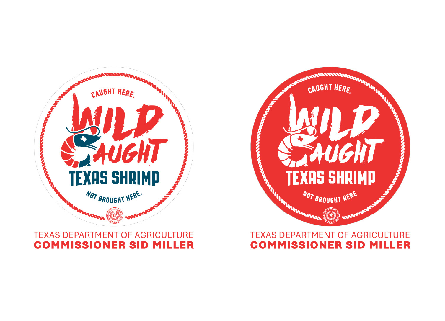“WILD CAUGHT TEXAS SHRIMP” LOGOS – ROUND